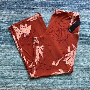 Alfani Elements Red Lily Floret Wide Leg Pants • Women